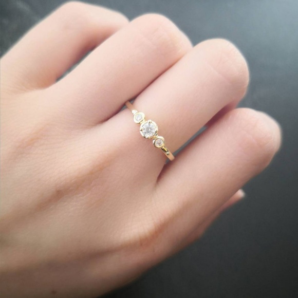 Multi Stone Ring, CZ Stacking Ring - Picture 4 of 7